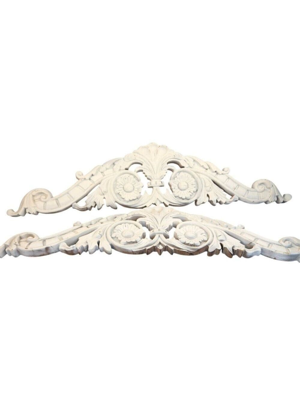Resin Overdoor Pediments Set Of 2 Floral Accent